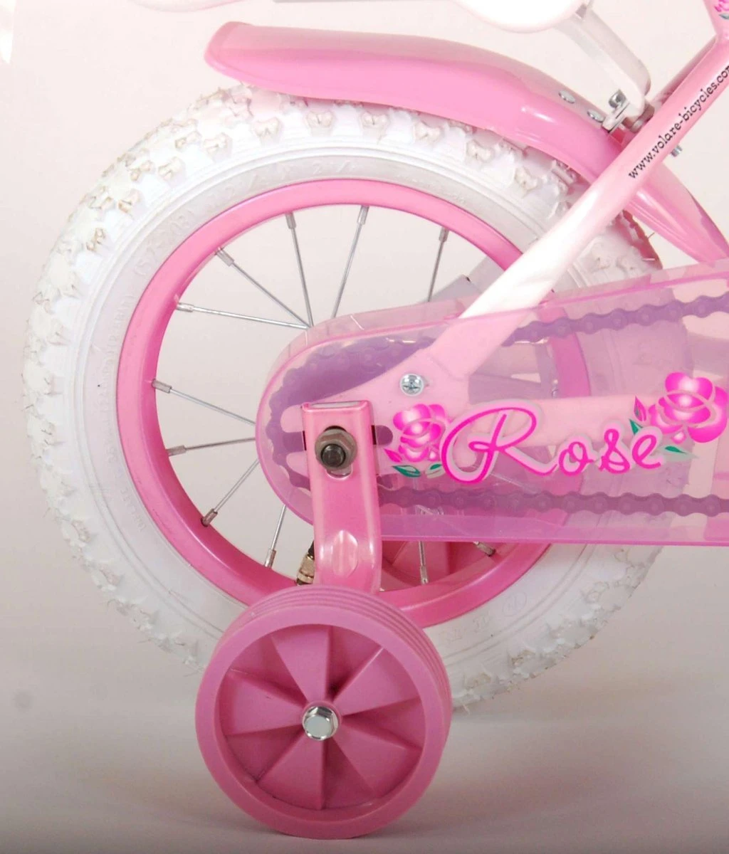 Volare Rose Kinderfiets - 12 Inch - Meisjes - Roze/wit - 95% Afgemonteerd 10 Volare Rose Kinderfiets - 12 Inch - Meisjes - Roze/wit - 95% Afgemonteerd - Afbeelding 10