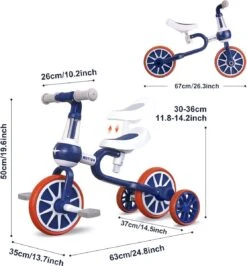 3 In 1 - Multifunctioneel Ombouwbare Kinderdriewieler - Kinder Trike - Peuterfiets - Kinder Fiets - Verstelbaar Zadel - Lichtgewicht - Lefvrije Banden -Ombouwbaar Tot Loopfiets, Driewieler, Tweewieler - Voor Kinderen Van 1-51 Jaar Roze -Fiets Verkoop Winkel 1114x1200