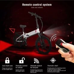 Samebike Elektrische Vouwfiet - Shimano 7 Speed Derailleur - 48V/ 10Ah Lithium Batterij - Aluminium -sportief/modern - 35km/u - Wit -Fiets Verkoop Winkel 1185x1200