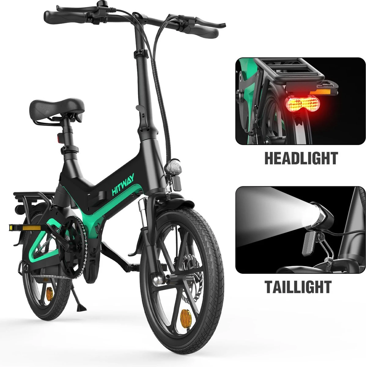 HITWAY Elektrische Fiets - Opvouwbare E-bike - 16 Inch-250W-2023 Model 9 HITWAY Elektrische Fiets - Opvouwbare E-bike - 16 Inch-250W-2023 Model - Afbeelding 9