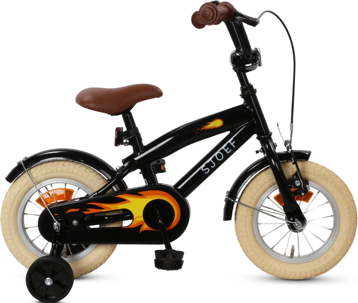 SJOEF Cruise Jongensfiets 12 Inch - Zwart 1 SJOEF Cruise Jongensfiets 12 Inch - Zwart