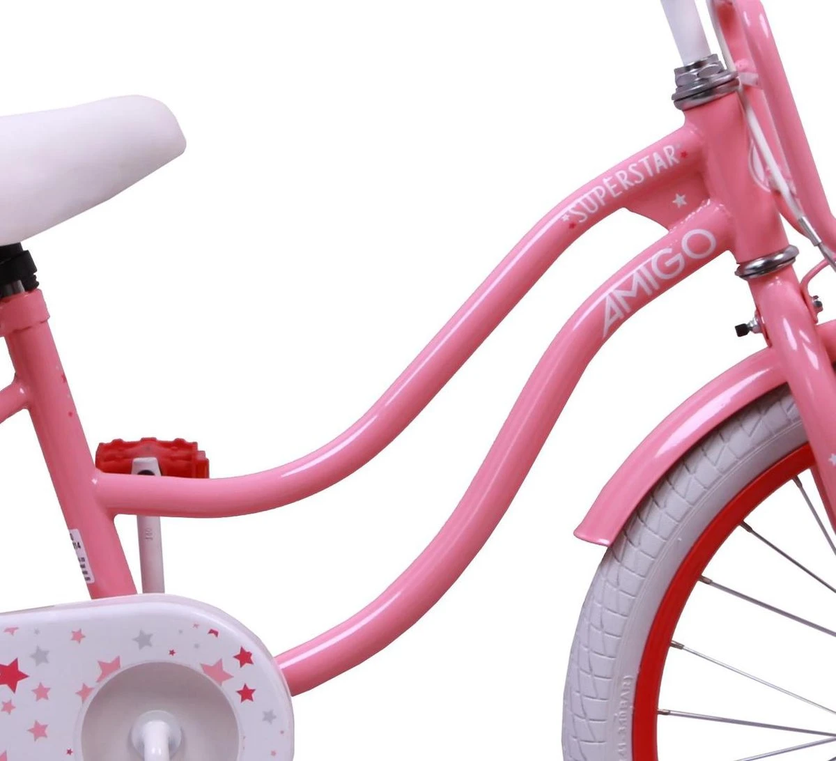 Amigo Superstar Meisjesfiets - Kinderfiets 20 Inch - Roze 2 Amigo Superstar Meisjesfiets - Kinderfiets 20 Inch - Roze - Afbeelding 2