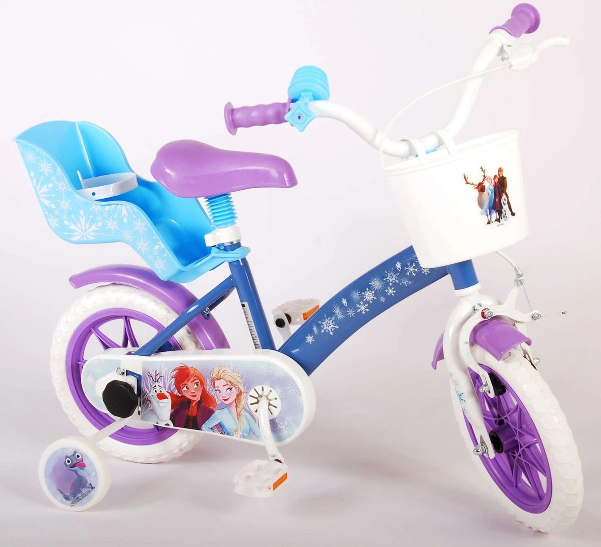 Volare Disney Frozen Kinderfiets - Meiden - 12 Inch - Blauw Paars - Doortrapsysteem 14 Volare Disney Frozen Kinderfiets - Meiden - 12 Inch - Blauw Paars - Doortrapsysteem - Afbeelding 14