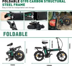 HITWAY Elektrische Fiets Met 36V 7.5Ah Verwijderbare Batterij, Bereik Tot 75 Km Lange Afstand Elektrische Fiets 16 Inch, 250W Achtermotor E-Citybike Holland Bike -Fiets Verkoop Winkel 1200x1098