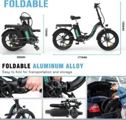 Hitway BK6 Elektrische Fiets | Opvouwbare E-bike | 20 Inch Fat Tire | 350W Motor | 10Ah | Zwart/Groen -Fiets Verkoop Winkel 1200x1147 1