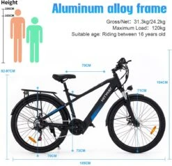 HITWAY 26" Elektrische Mountainbike, 35-70KM Power Assist-fietsen Voor Mannen En Vrouwen， 48V/7,5Ah/250W Krachtige E-bike -Fiets Verkoop Winkel 1200x1156 1
