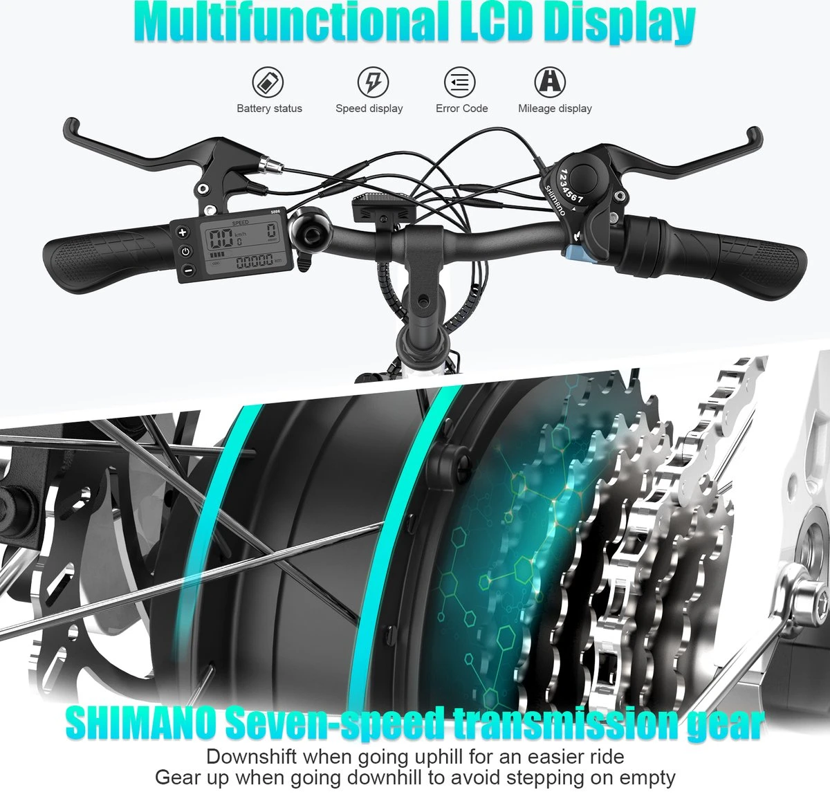 Hitway Elektrische Fiets | E-bike Damesfiets | 26 Inch | 250W Motor | Wit 3 Hitway Elektrische Fiets | E-bike Damesfiets | 26 Inch | 250W Motor | Wit - Afbeelding 3