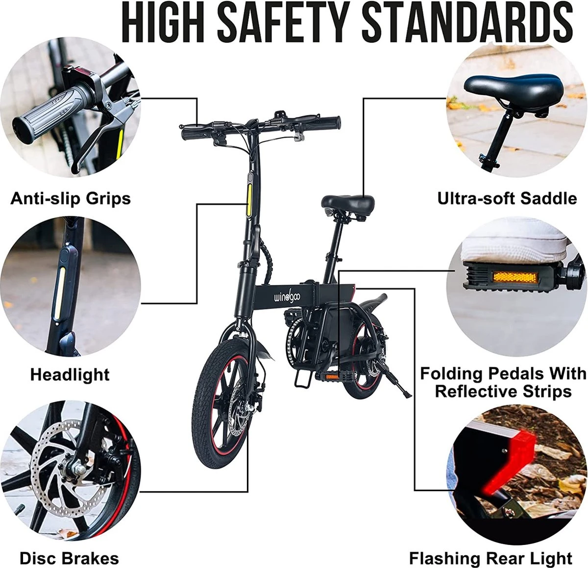 Windgoo B20 V3 - Elektrische Vouwfiets - E Bike - 250W 7.8Ah Batterij - APP IOS Android - 14 Inch - 25 KM/H - Zwart 9 Windgoo B20 V3 - Elektrische Vouwfiets - E Bike - 250W 7.8Ah Batterij - APP IOS Android - 14 Inch - 25 KM/H - Zwart - Afbeelding 9