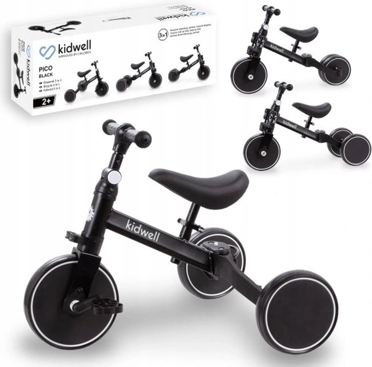 Kidwell Fiets 3 In 1 - Loopfiets - Kinderfiets - Driewieler - Cadeau - Speelgoed 1 Kidwell Fiets 3 In 1 - Loopfiets - Kinderfiets - Driewieler - Cadeau - Speelgoed