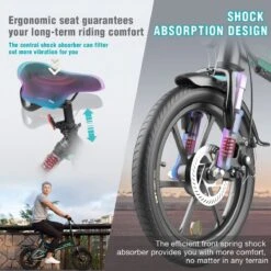 Merkloos Hitway 14F005 Elektrische Fiets E-bike | Opvouwbaar | 250W Motor | 7.5Ah | 16" | Zwart / Groen -Fiets Verkoop Winkel 1200x1200 134