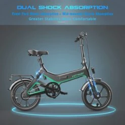 Merkloos Hitway 14F005 Elektrische Fiets E-bike | Opvouwbaar | 250W Motor | 7.5Ah | 16" | Zwart / Groen -Fiets Verkoop Winkel 1200x1200 135