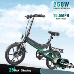 Merkloos Hitway 14F005 Elektrische Fiets E-bike | Opvouwbaar | 250W Motor | 7.5Ah | 16" | Zwart / Groen -Fiets Verkoop Winkel 1200x1200 136
