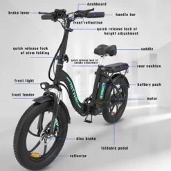 Hitway BK6 Elektrische Fiets | Opvouwbare E-bike | 20 Inch Fat Tire | 350W Motor | 10Ah | Zwart/Groen -Fiets Verkoop Winkel 1200x1200 143