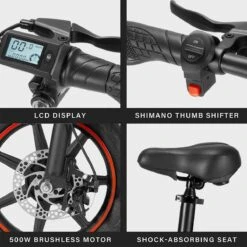 OUXI - V5 - 16 Inch - Elektrische Fiets - E Bike - Elektrische Vouwfiets - APP IOS/ Android - 500W Motor - 15Ah Lithuim Ion Batterij - Zwart -Fiets Verkoop Winkel 1200x1200 154