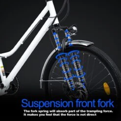 HITWAY 26 Inch E-bike, Elektrische Fiets Voor Heren En Dames, Pedelec Stadsfietsen, 250 W Motor, 36 V/11,2 Ah E-bike, Shimano 7 Versnellingen, 35-90 Km| Wit / Blauw -Fiets Verkoop Winkel 1200x1200 26