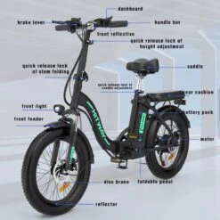 HITWAY E Bike Elektrische Fiets 20 Inch Dikke Band Opvouwbare Elektrische Fiets, 250W/36V/11,2Ah Batterij, Max. Bereik Tot 35-90km, Off-road Mountainbike Met Shimano 7 Versnellingen, Stad EBike Heren Dames -Fiets Verkoop Winkel 1200x1200 81