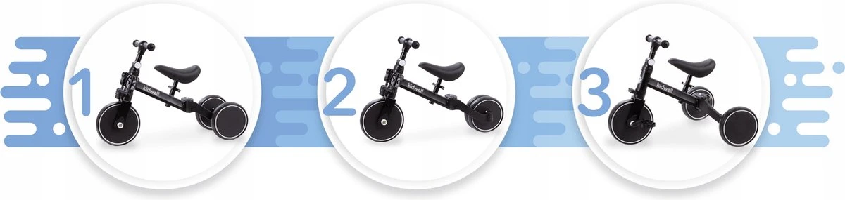 Kidwell Fiets 3 In 1 - Loopfiets - Kinderfiets - Driewieler - Cadeau - Speelgoed 3 Kidwell Fiets 3 In 1 - Loopfiets - Kinderfiets - Driewieler - Cadeau - Speelgoed - Afbeelding 3