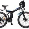 Myatu E-Bike 26-inch E-bike Voor Vrouwen En Mannen, Mountainbike Elektrische Fiets Met 36V 10.4AH Accu En Shimano 21 Versnellingen, 21 Versnellingen, Derailleur, 250 W-Zwart En Blauw