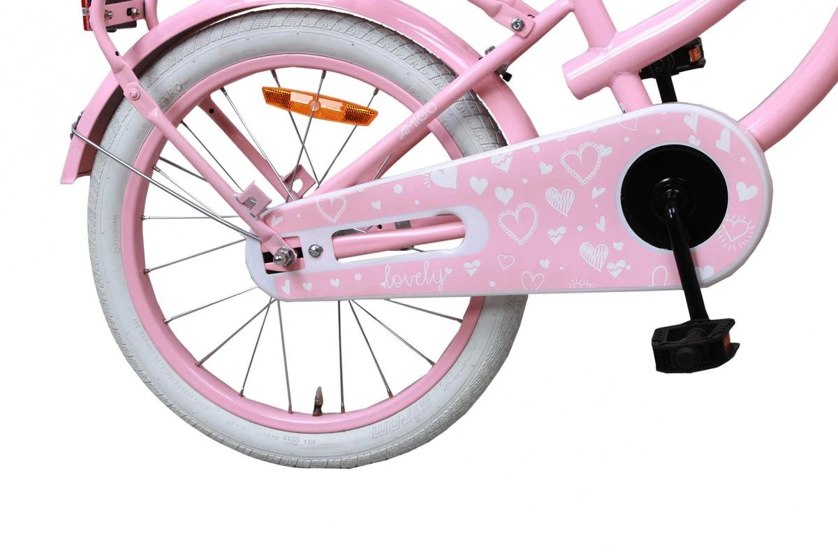 Amigo Lovely - Kinderfiets 18 Inch - Meisjes - Roze 3 Amigo Lovely - Kinderfiets 18 Inch - Meisjes - Roze - Afbeelding 3
