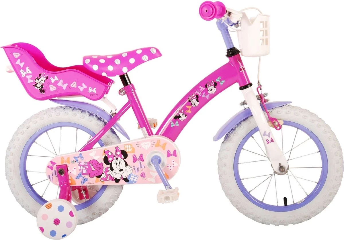 Volare Disney Minnie Cutest Ever! - Kinderfiets - Meisjes - 14 Inch - Roze 1 Volare Disney Minnie Cutest Ever! - Kinderfiets - Meisjes - 14 Inch - Roze