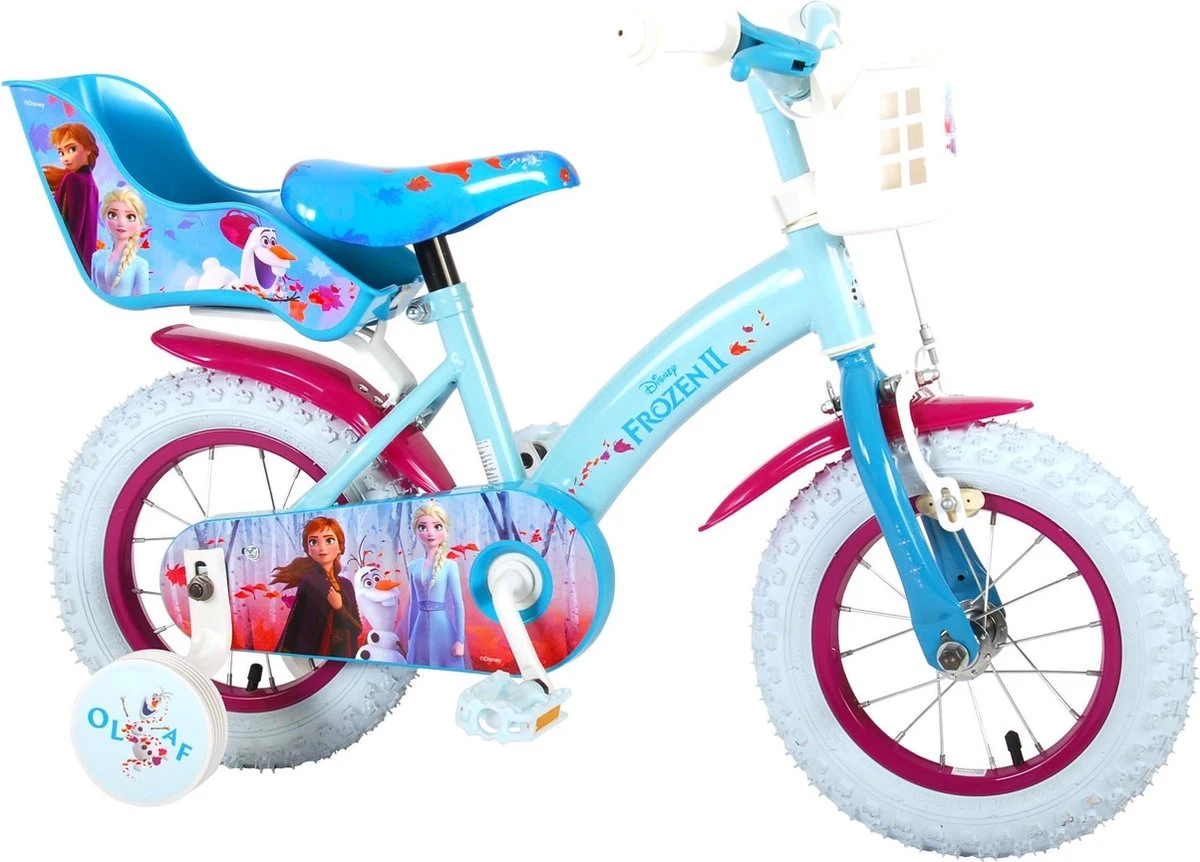 Volare Disney Frozen 2 Kinderfiets - Meisjes - 12 Inch - Blauw/Paars - Twee Handremmen 2 Volare Disney Frozen 2 Kinderfiets - Meisjes - 12 Inch - Blauw/Paars - Twee Handremmen - Afbeelding 2