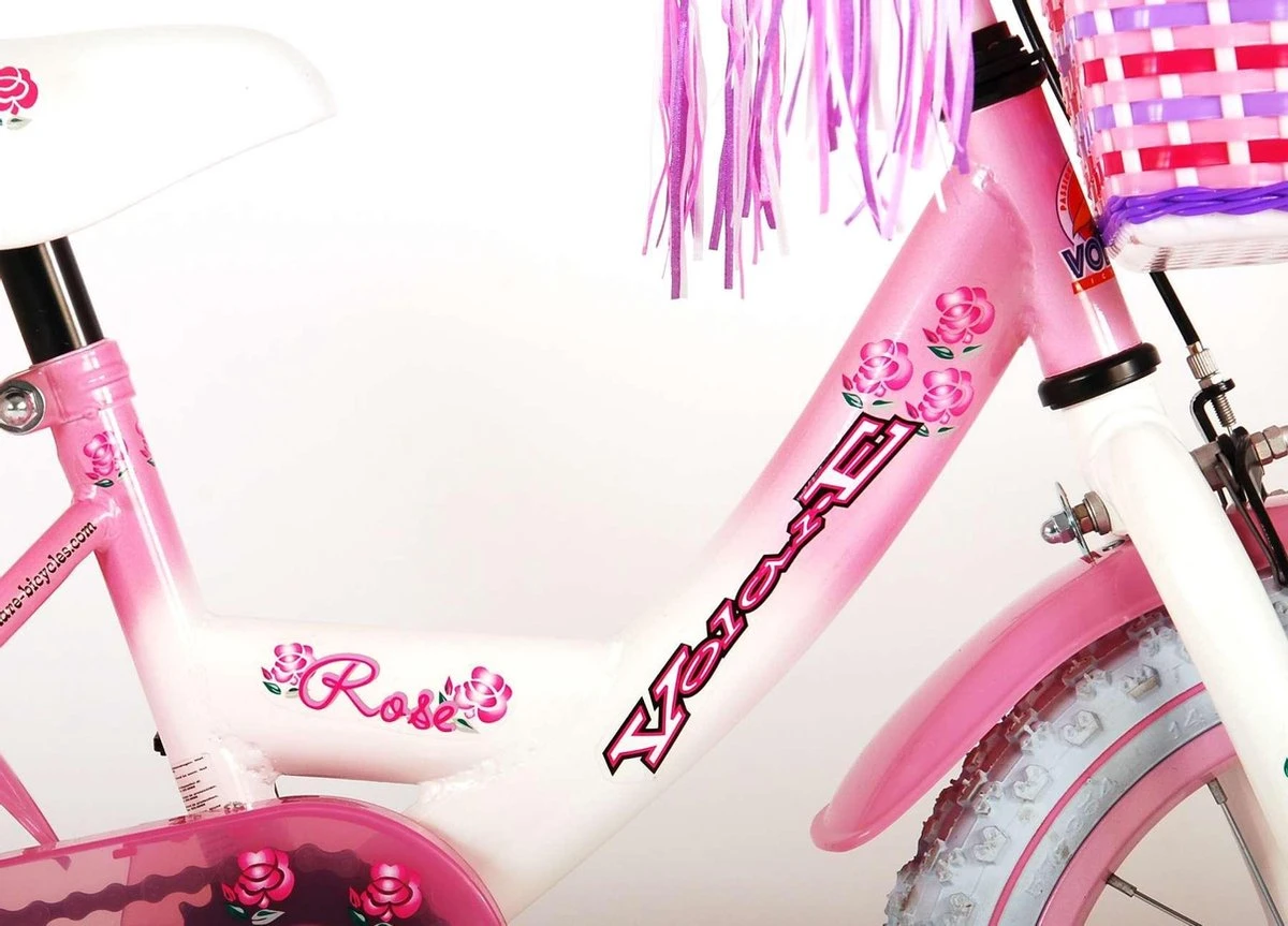 Volare Rose Kinderfiets - Meisjes - 14 Inch - Roze Wit - 95% Afgemonteerd 6 Volare Rose Kinderfiets - Meisjes - 14 Inch - Roze Wit - 95% Afgemonteerd - Afbeelding 6