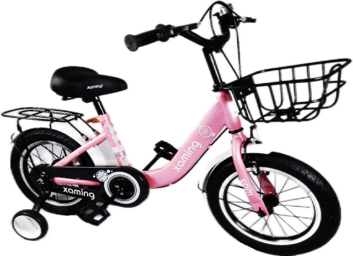 Kinderfiets -14 Inch Kinderfiets -vanaf 3-5 Jaar Jongens En Meisjes Fietsen -Terugtrap -Rem -Stabilisatoren(2 Zijwieltjes)-Mandje - Achterbank-de Bel-Roze 5 Kinderfiets -14 Inch Kinderfiets -vanaf 3-5 Jaar Jongens En Meisjes Fietsen -Terugtrap -Rem -Stabilisatoren(2 Zijwieltjes)-Mandje - Achterbank-de Bel-Roze - Afbeelding 5