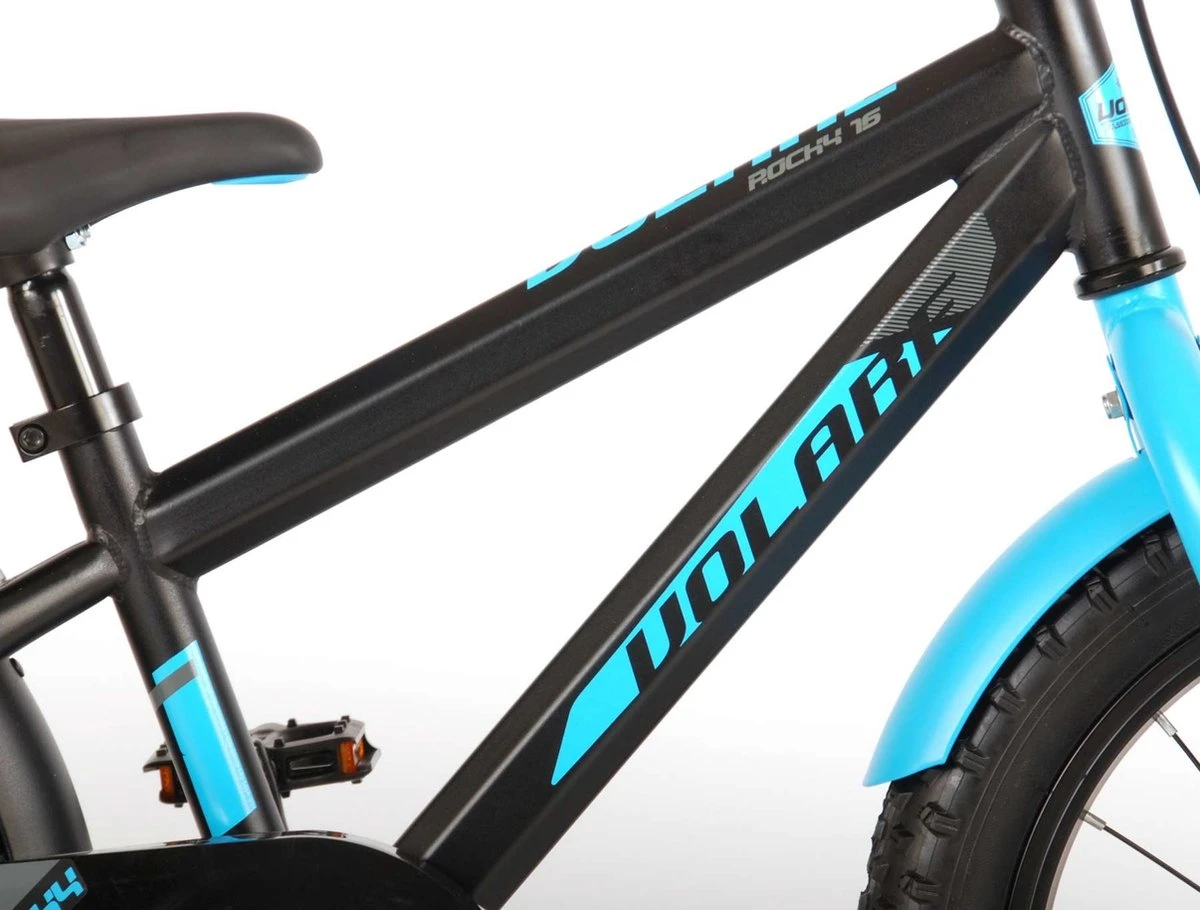 Volare Rocky Kinderfiets - 16 Inch - Zwart Blauw - 95% Afgemonteerd - Prime Collection 4 Volare Rocky Kinderfiets - 16 Inch - Zwart Blauw - 95% Afgemonteerd - Prime Collection - Afbeelding 4