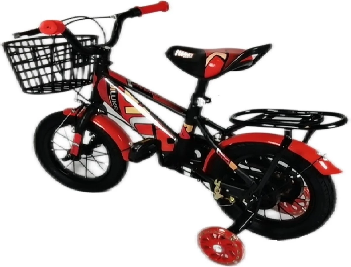 Kinderfiets - 12 Inch Kinderfiets -vanaf 2-4 Jaar Jongens En Meisjes Fietsen - Terugtrap -Rem -Stabilisatoren(2 Zijwieltjes)- Mandje - Achterbank - Rood 4 Kinderfiets - 12 Inch Kinderfiets -vanaf 2-4 Jaar Jongens En Meisjes Fietsen - Terugtrap -Rem -Stabilisatoren(2 Zijwieltjes)- Mandje - Achterbank - Rood - Afbeelding 4