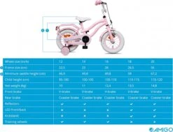 Amigo Lovely Meisjesfiets - Kinderfiets 14 Inch - Roze -Fiets Verkoop Winkel 1200x916 5