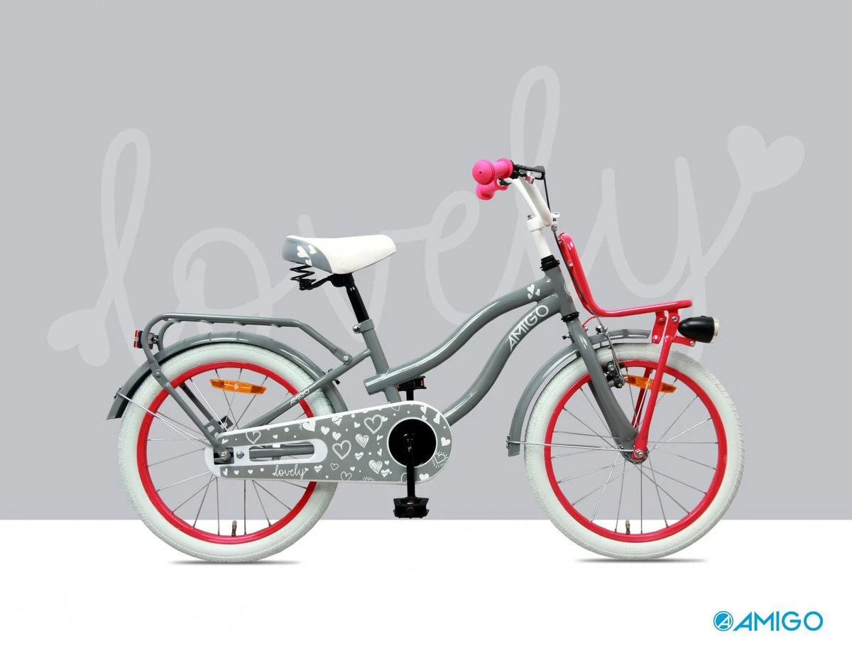 Amigo Lovely - Kinderfiets 20 Inch - Meisjes - Grijs 10 Amigo Lovely - Kinderfiets 20 Inch - Meisjes - Grijs - Afbeelding 10
