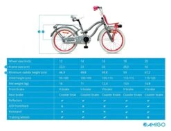 Amigo Lovely - Kinderfiets 20 Inch - Meisjes - Grijs 25 Amigo Lovely - Kinderfiets 20 Inch - Meisjes - Grijs -Fiets Verkoop Winkel 1200x920 21