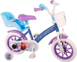 Volare Disney Frozen Kinderfiets - Meiden - 12 Inch - Blauw Paars - Doortrapsysteem
