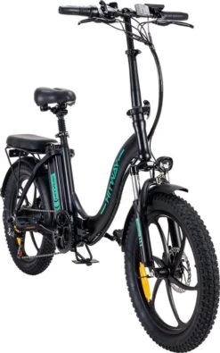 Hitway BK6 Elektrische Fiets | Opvouwbare E-bike | 20 Inch Fat Tire | 350W Motor | 10Ah | Zwart/Groen -Fiets Verkoop Winkel 750x1200