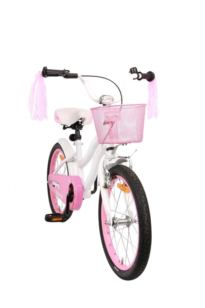 Amigo Flower Meisjesfiets - Kinderfiets 18 Inch - Wit 2 Amigo Flower Meisjesfiets - Kinderfiets 18 Inch - Wit - Afbeelding 2