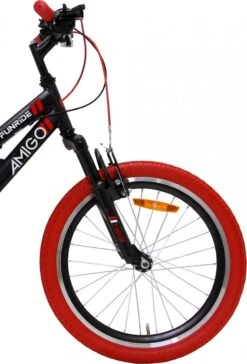 Amigo Fun Ride - Mountainbike 20 Inch - Voor Jongens En Meisjes - Met 7 Versnellingen - Zwart/Rood -Fiets Verkoop Winkel 815x1200
