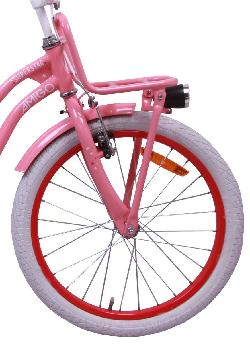 Amigo Superstar Meisjesfiets - Kinderfiets 20 Inch - Roze 3 Amigo Superstar Meisjesfiets - Kinderfiets 20 Inch - Roze - Afbeelding 3