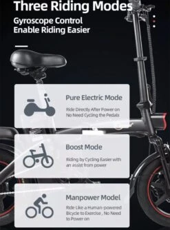 F-Wheel DYU A5 - Elektrische Vouwfiets - E Bike - 14 Inch - 7.5 Ah - 25km/u - Zwart -Fiets Verkoop Winkel 888x1200