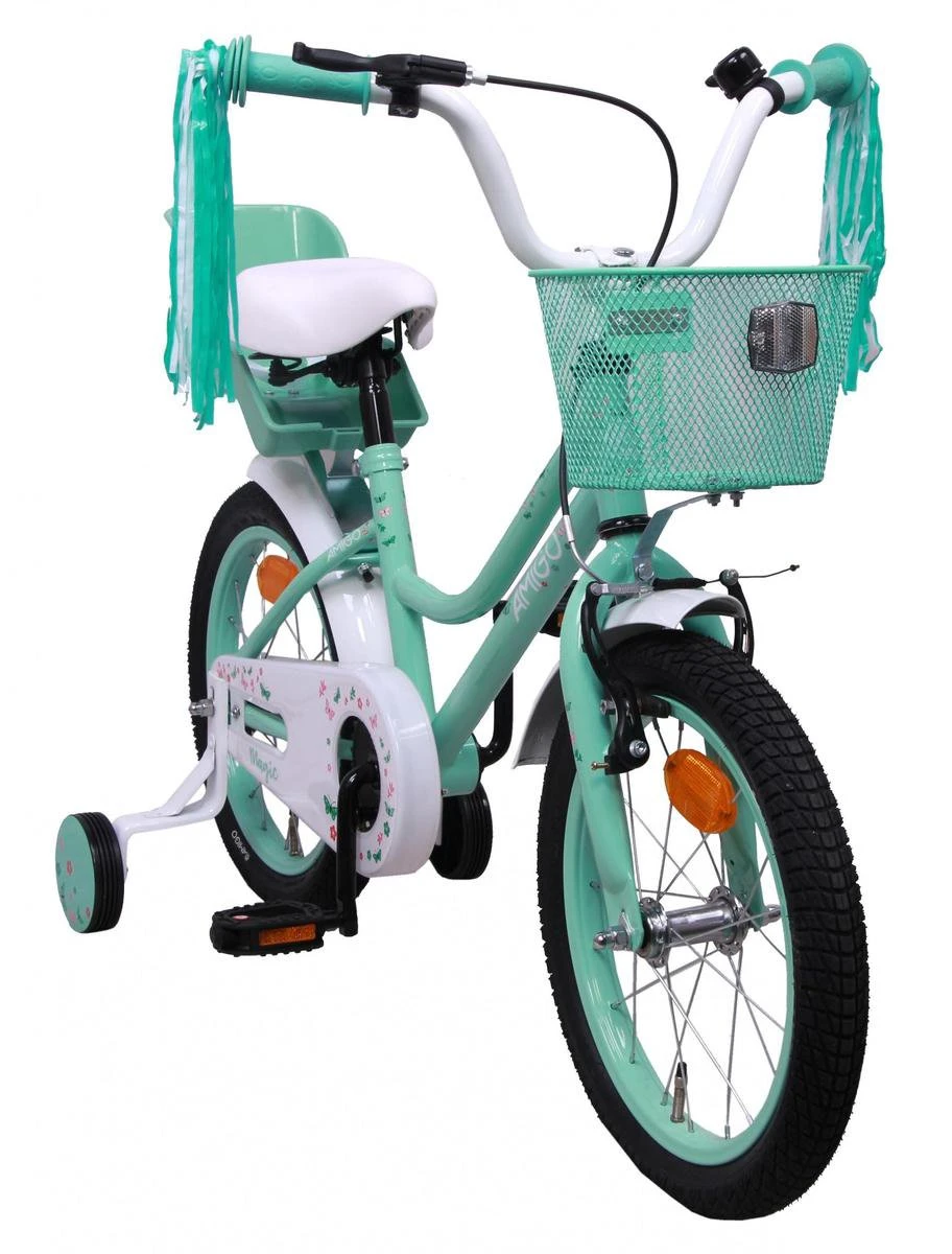 Amigo Magic Meisjesfiets - Kinderfiets 16 Inch - Turquoise 2 Amigo Magic Meisjesfiets - Kinderfiets 16 Inch - Turquoise - Afbeelding 2