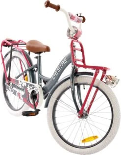 2Cycle Desire Kinderfiets - 20 Inch - Voordrager -Grijs-Roze - Meisjesfiets -Fiets Verkoop Winkel 938x1200