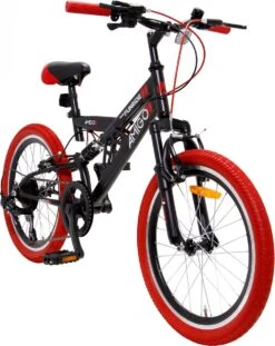 Amigo Fun Ride - Mountainbike 20 Inch - Voor Jongens En Meisjes - Met 7 Versnellingen - Zwart/Rood -Fiets Verkoop Winkel 954x1200